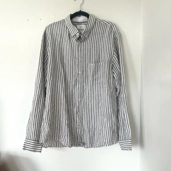 Brax Airwashed Linen Striped Modern Fit Shirt - Picture 1 of 9